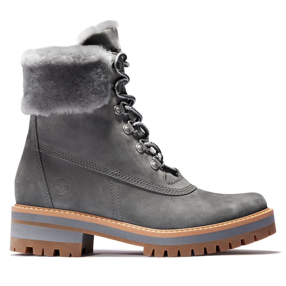 Bototos Timberland Mujer 6-Inch Courmayeur Valley Waterproof Gris - Chile LAN-631804